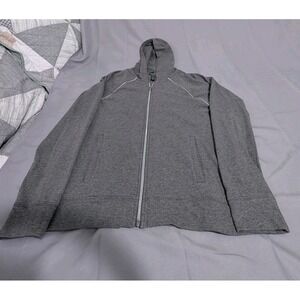 Lauren Ralph Lauren LRL Active Gray Full Zip Hoodie Women's XL Stretch Cotton